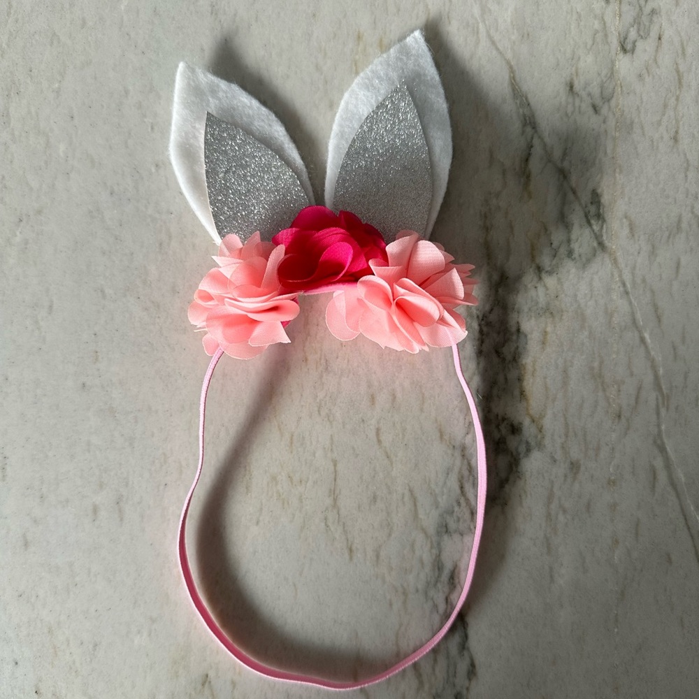 Easter ear headband, fits 1-3 yr old